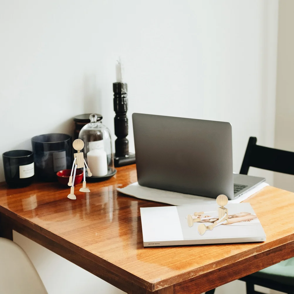 مجموعة شخصيات كرتونية خشبية مكونة من 6 قطع، مواد حرفية صغيرة غير مكتملة، شخصيات خشبية سهلة الشكل للأطفال، متعة إبداعية #6