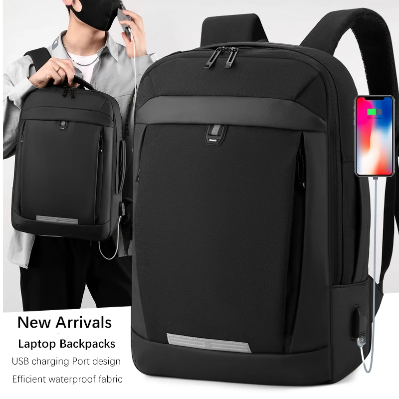 17 Inch Business Laptop Backpack Waterproof Notebook For Men School Book Bag Expandable Multifunction USB Charging Man Backpacks