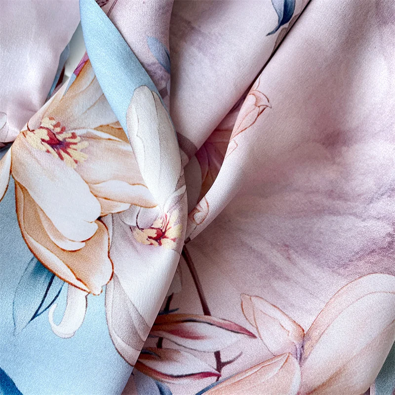 100% وشاح حريري المرأة المطبوعة الحرير التفاف طويل 170x51 سنتيمتر الربيع الصيف السيدات مزدوجة الطبقات الصينية الفاخرة شال وشاح حريري #3