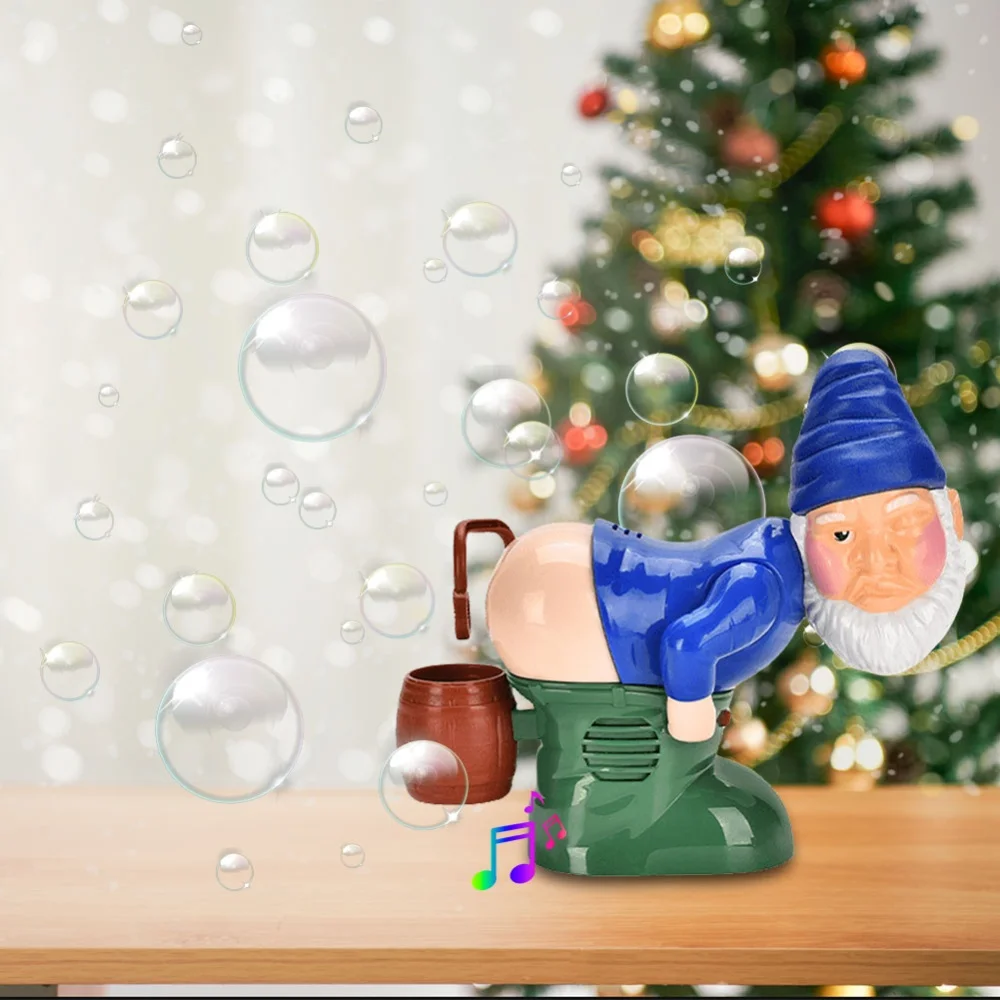Santa Claus Santa Claus Bubble Blower Creative Colorful Bubbles Blower with Sound & Light Battery Operated Xmas Party Favors