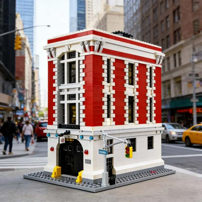 

2025 огненная голова, модель с видом на улицу, строительный блок, украшение, декоративное здание, детский рождественский подарок