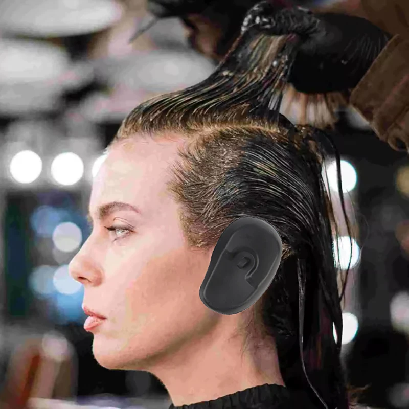 1 زوج سيليكون غطاء للأذن تلوين الشعر الصباغة واقي أذن مقاوم للماء دش الأذن درع غطاء للأذنين قبعات صالون تصفيف الشعر #2