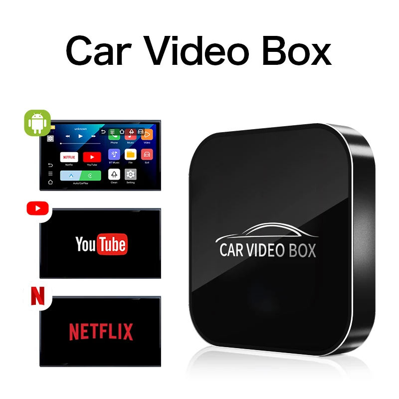 

HANG JING 3in1 Ai Box Wireless Carplay Adapter Android Auto Carplay Car Multimedia Player For Youtube Netflix For Mazda Kia VW
