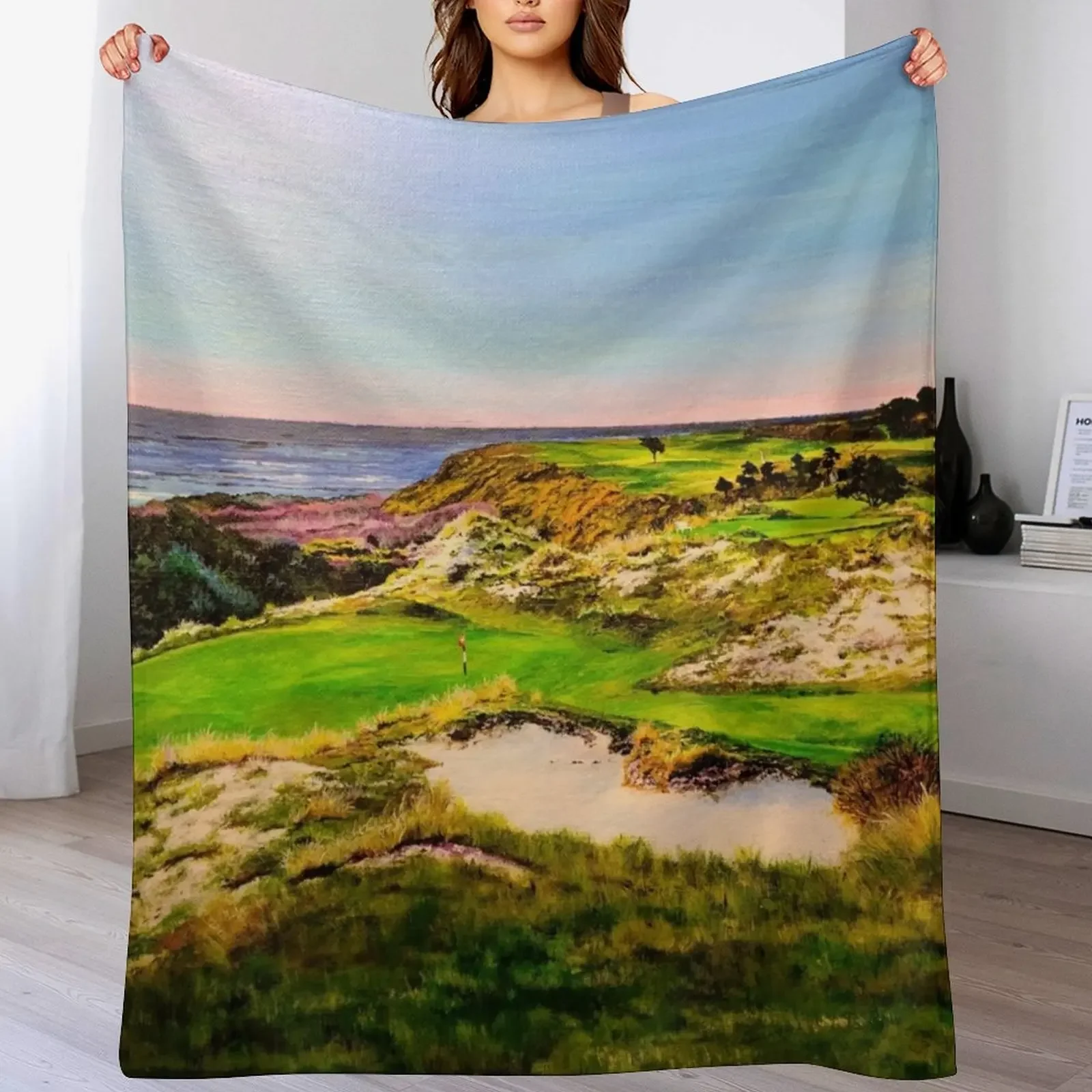 

Bandon Dunes Throw Blanket Hair Personalized Gift Soft Plush Plaid wednesday Blankets