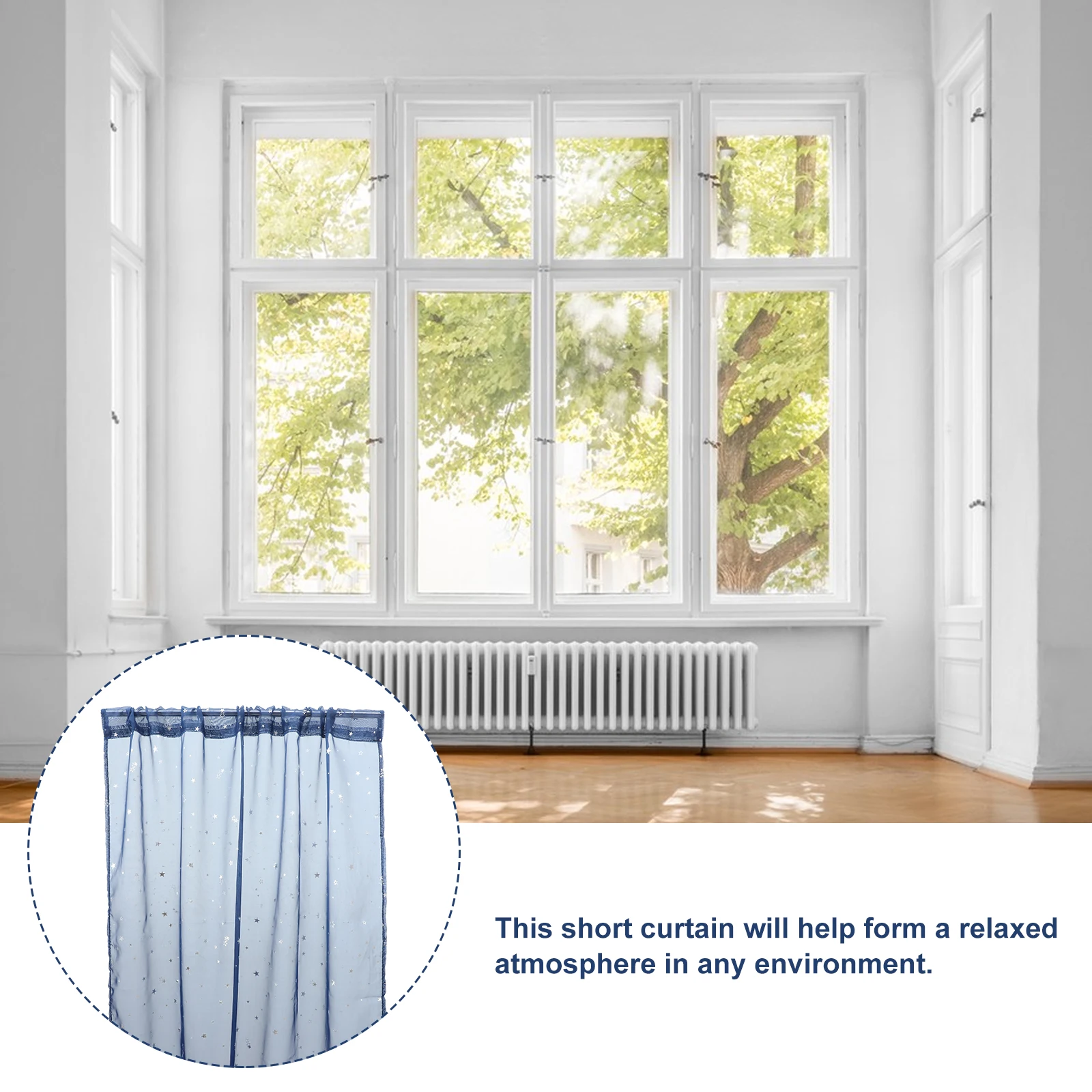 

Stars Pattern Sheer Curtain Window Gauze Semi-Transparent Rustic Style For Home Bedroom Living Room Bathroom Kitchen