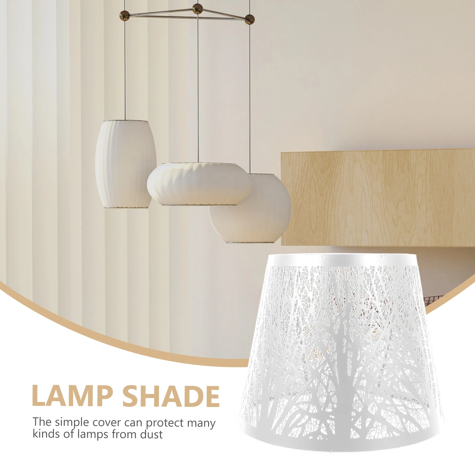 

Iron Art Lampshade Durable Light Cover Decorative E27 Light Mouth Bedside Tree Shadow Design Home Decor Simple Style Lamp Cover