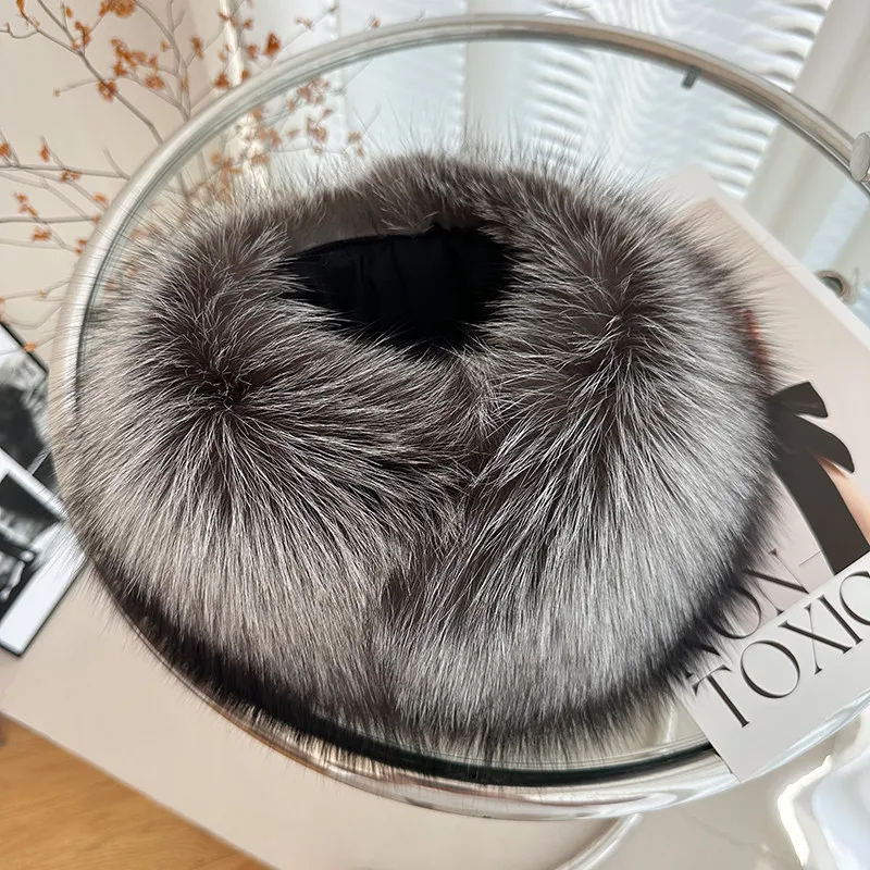 col-en-fourrure-de-renard-argente-veritable-avec-fermoir-magnetique-echarpe-chaude-d'hiver-pour-femme-col-en-fourrure-de-renard-veritable-de-luxe-enveloppes-en-fourrure-de-luxe
