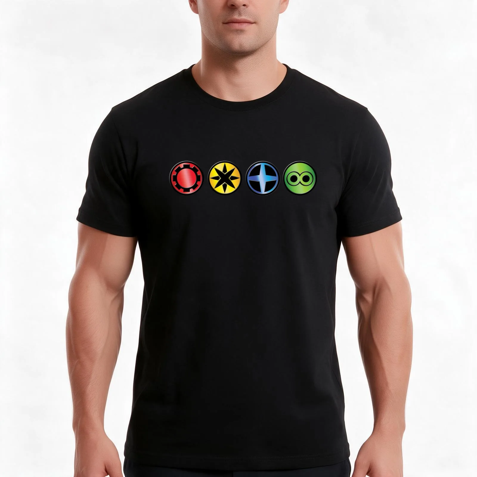 Star Realms Factions T-Shirt, Summer Casual Cotton Tee, Oversized Streetwear Tops, Vintage Graphic Print, Loose Fit Short Sleeve