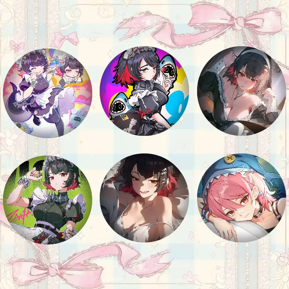 Anime Z-Zenless Zone Zero Badges 25 32 44 58 75 Mm Round Cosplay Pin Decor Fans Collect Friends Gifts Brooch Souvenir