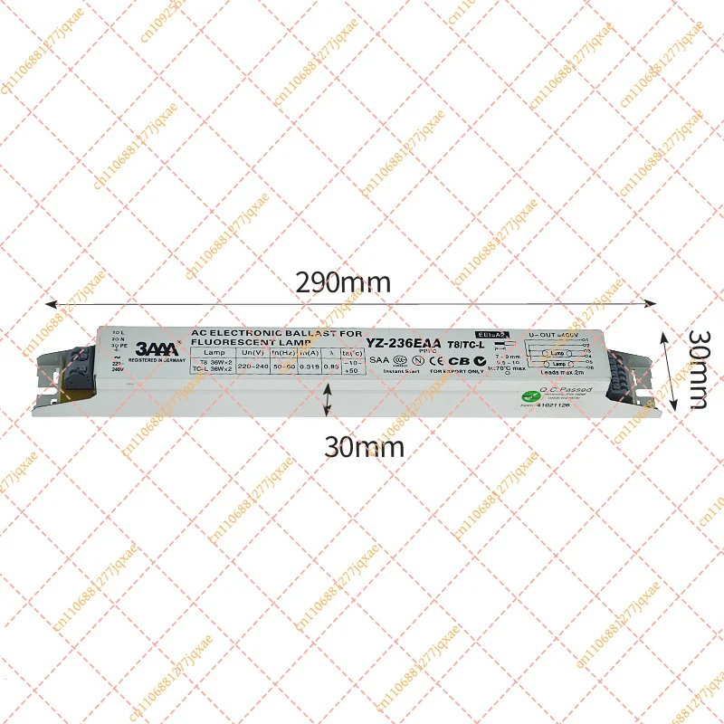220-240V Twin Tube Electronic Ballast for T8 Fluorescent & Neon Lamps, Supports 2×36W and 2×40W Dual Lamp Driving