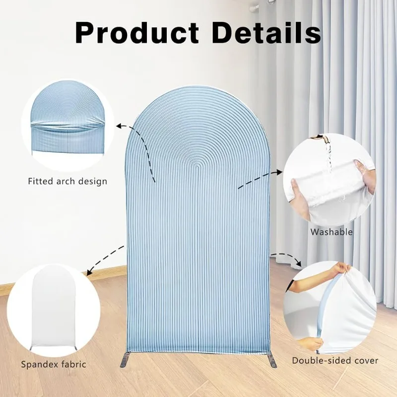 أغطية حامل خلفية قوس ، زهور ديزي زرقاء ، غطاء قماش مطاطي مقوس ، حفلة عيد ميلاد للأطفال