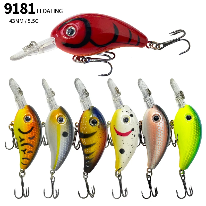 

5.5g 43mm Floating Crankbaits Fishing Lures Deep Diving Artificial Baits Wobblers for Freshwater Bass Plastic Swimbait Equipment