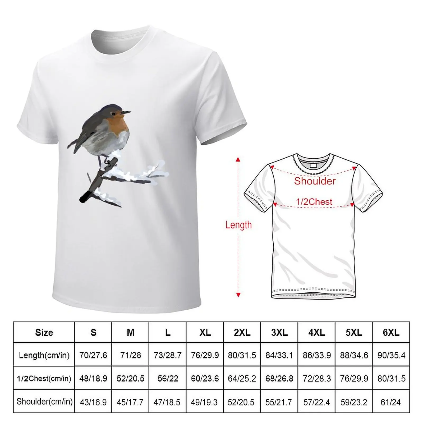 Winter Robin T-Shirt heavyweights quick-drying kawaii clothes t shirts for men