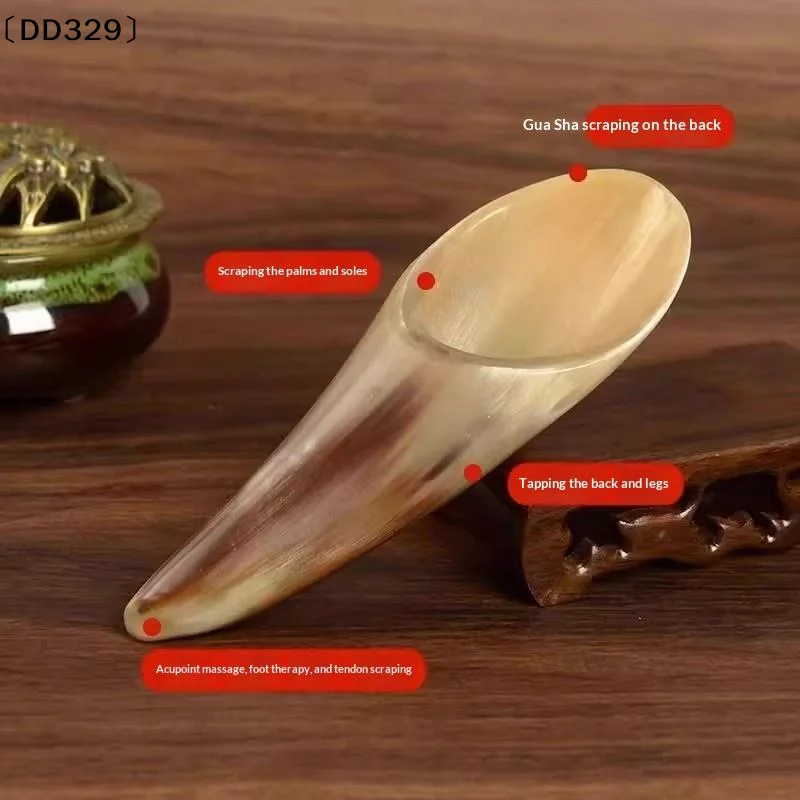 1/2Pcs Natural Buffalo Horn No Stress Guasha Massage Tool Gua Sha Massager Scraping Board Acupuncture SPA Therapy〔DD329〕