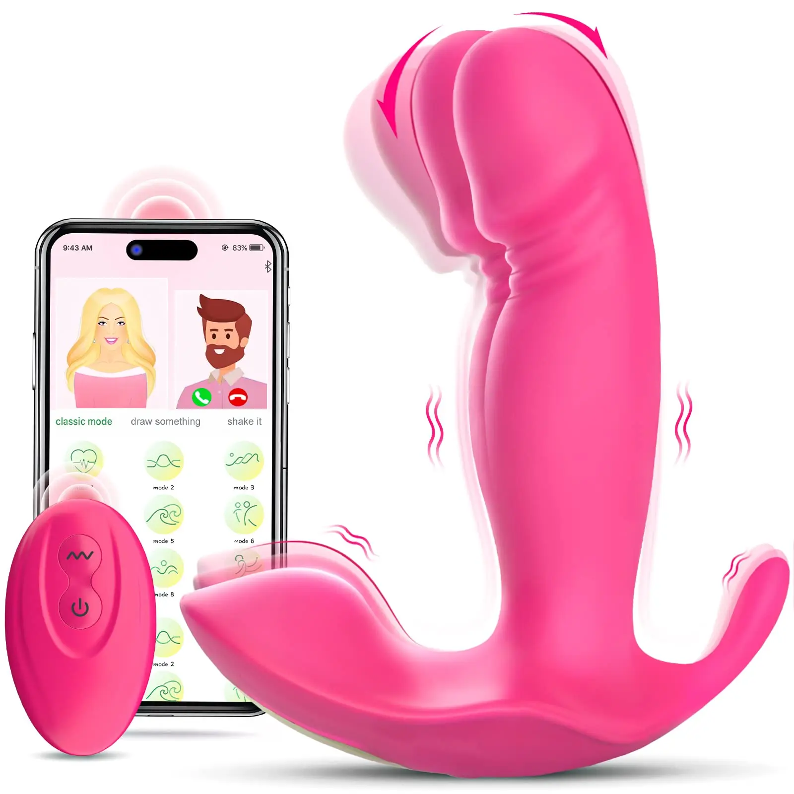 

Wearable G-Spot Dildos Vibrator Adult Sex Toy Suitable for Women Or Men, Application Remote Control Panties Clitoral Mini Vibra