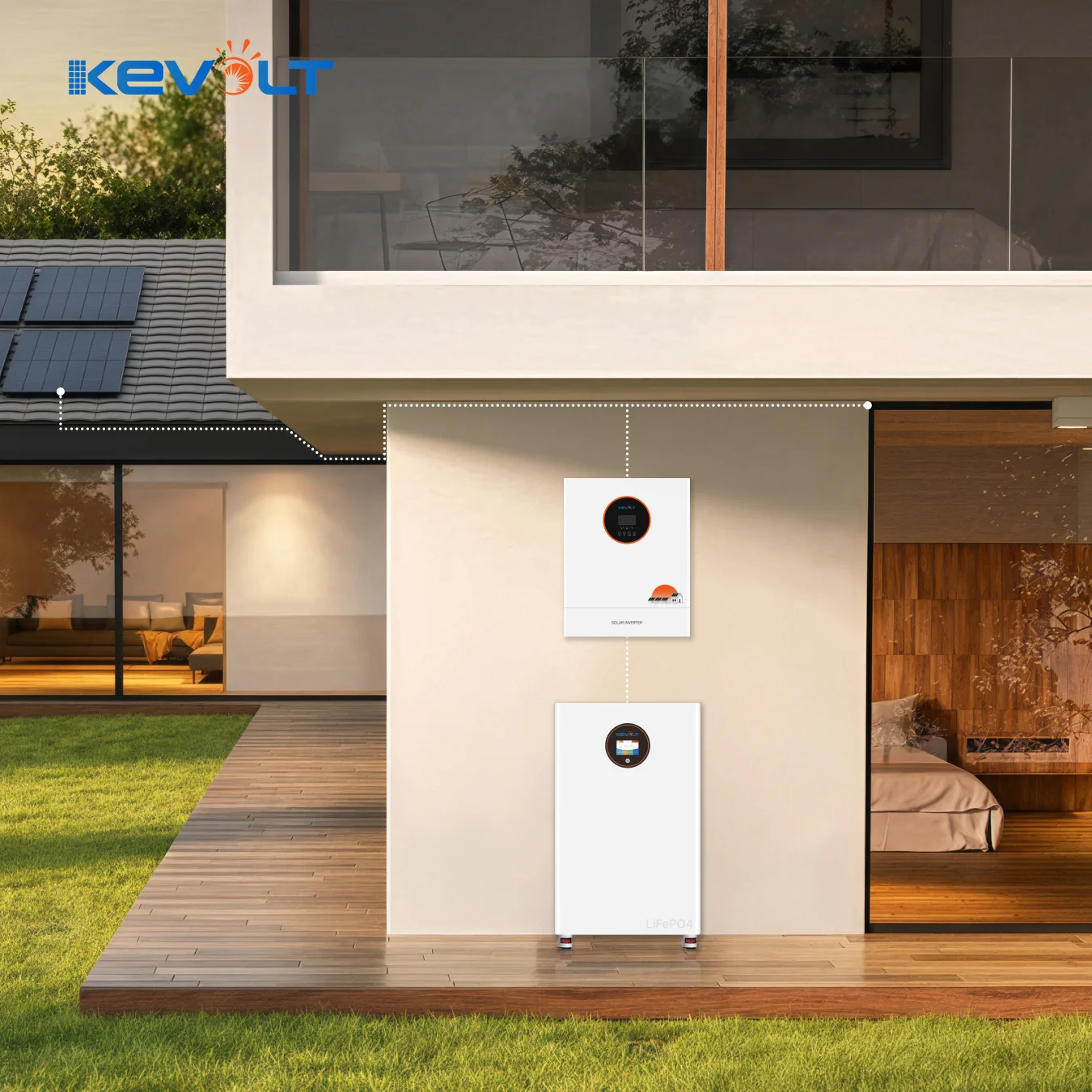 KEVOLT 11000 Cycles Solar Battery With WiFi Bluetooth and IP54 16kWh Lithium Battery Home Energy Storage