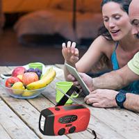 Multifunctional Solar Hand Crank Radio FM AM WB Weather Radio 2000mAh USB Charging Emergency LED Flashlight Power Ban
