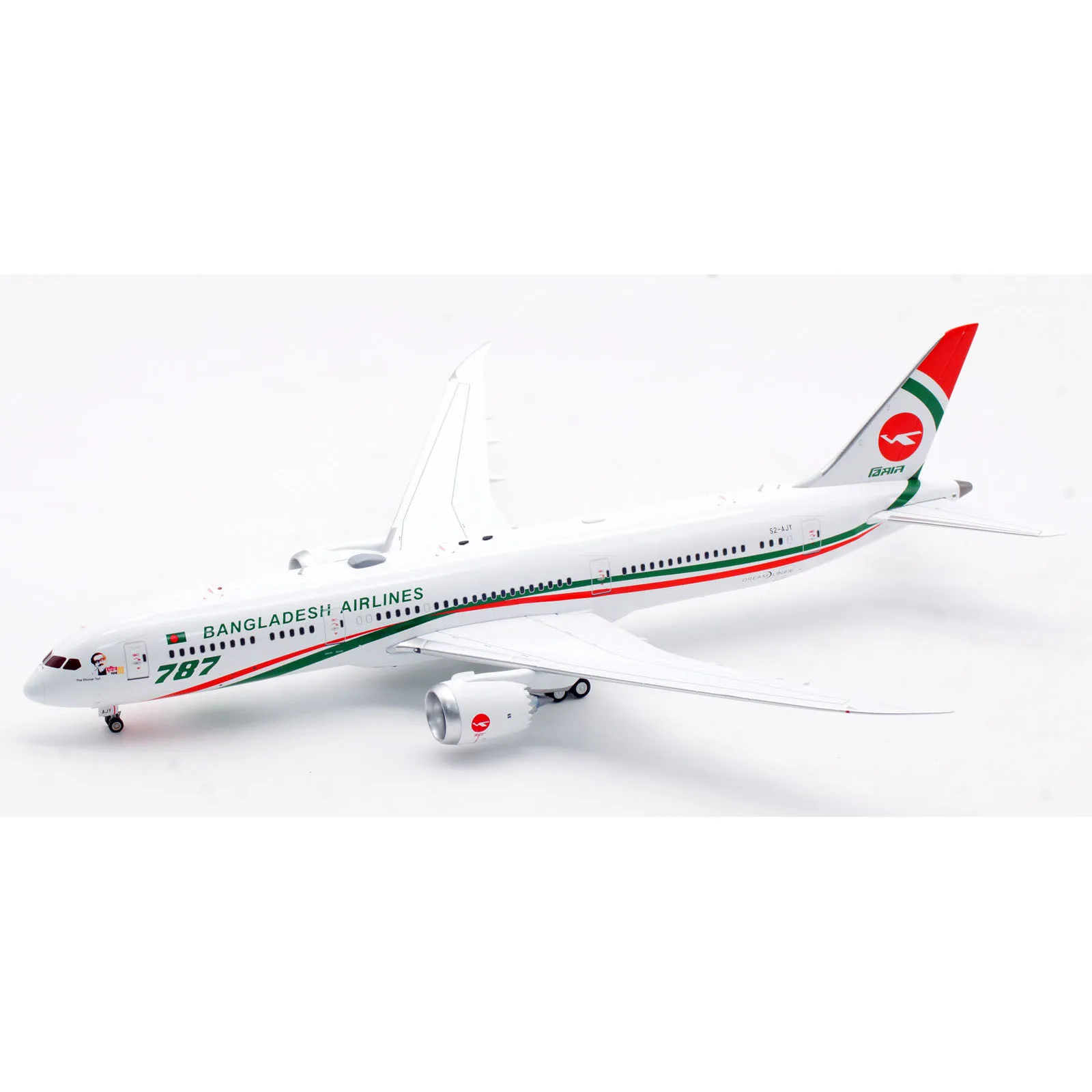 Infalloy koleksi hadiah pesawat INFLIGHT 1:200 Biman Bangladesh Airlines B787-9 menjulang Model pesawat terbang Diecast S2-AJY