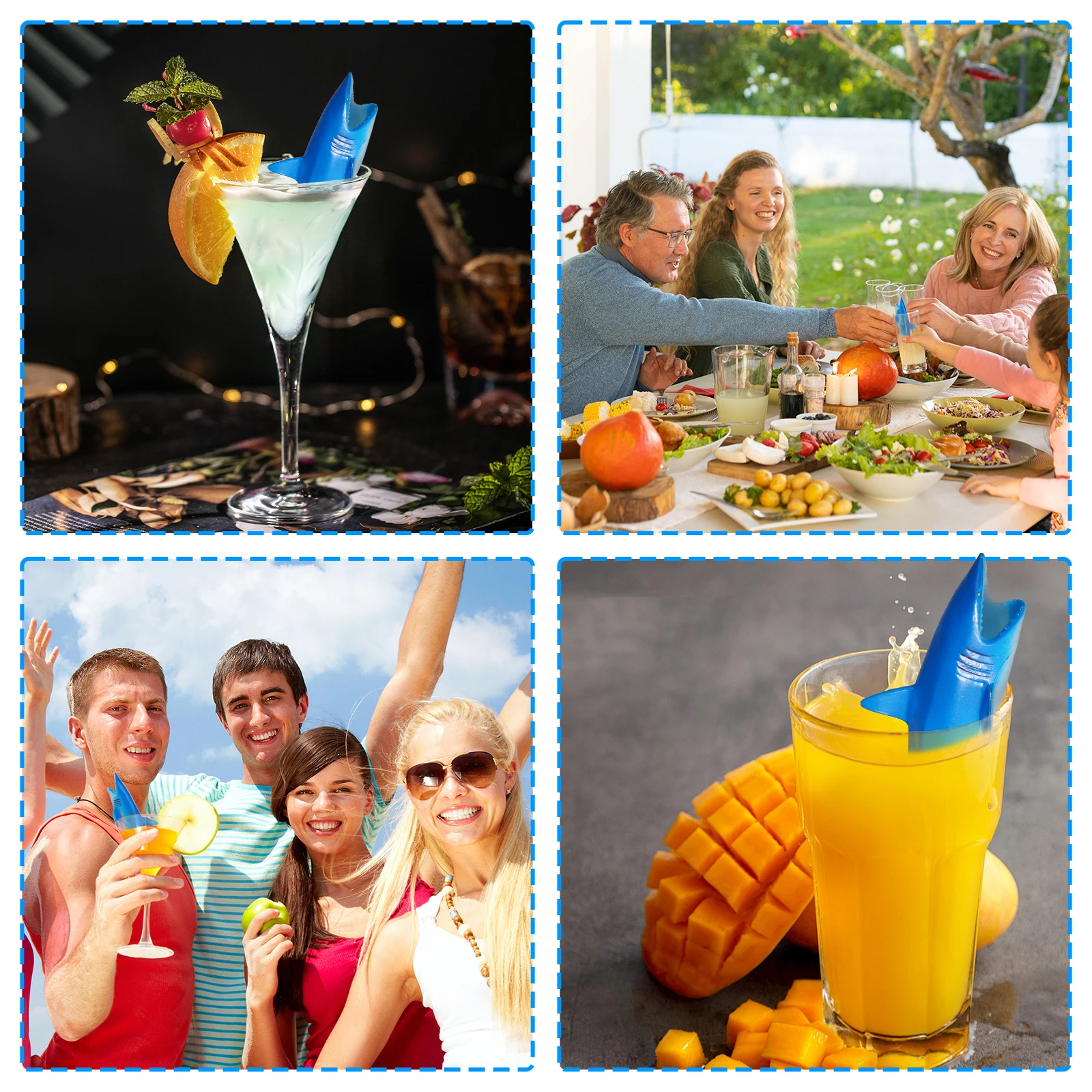 16Pcs PVC Shark for Drinking Reusable Hollow Shark Decor Filled