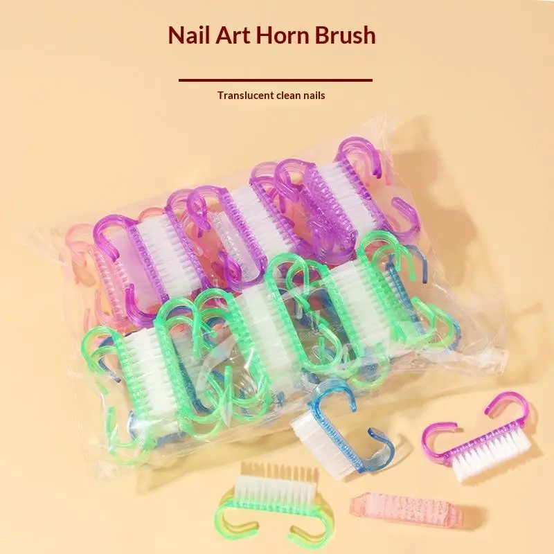 5 Pcs Acrylic Nail Art Brushes Color Manicure Tool Set Soft Dust Removal Plastic Cleaning Brushes For Powder Dust Cleaning