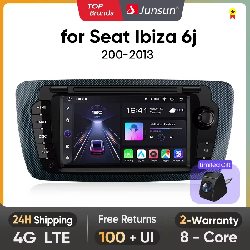 Junsun Car radio Stereo for Seat Ibiza 6j 2009-2013 Wireless CarPlay Android Auto GPS RDS Touch Screen Autoradio Head Unit