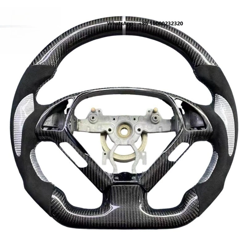 Stitch Stripe Colors Sporty Lightweight Non-Slip Carbon Fiber Steering Wheel     Y002