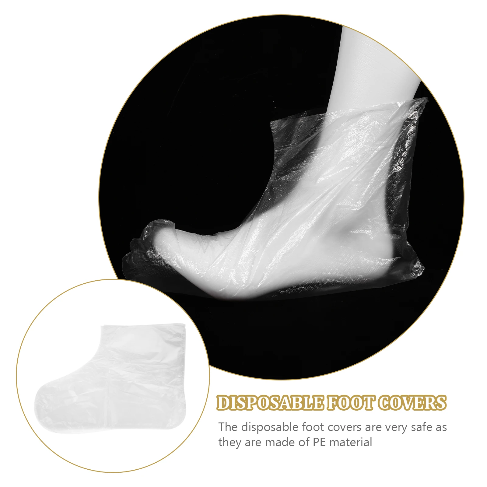 

200pcs Disposable Foot Covers Transparent Thin Plastic Feet Liners for Salon Spa Paraffin Treatment Hot Wax Therapy