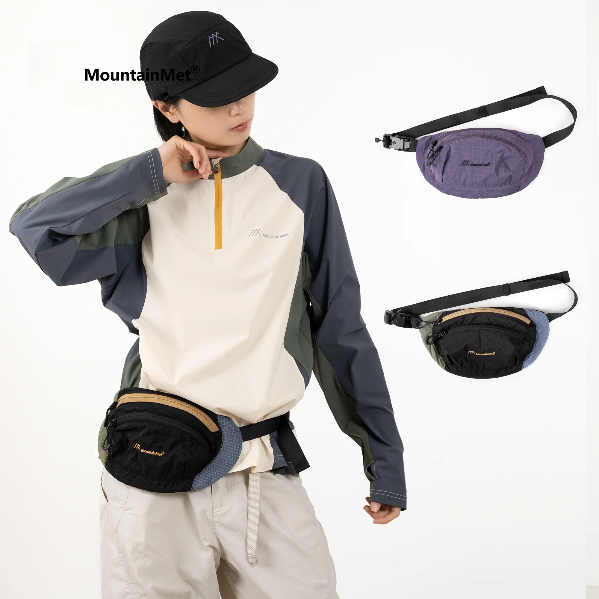 outdoor-unisex-running-waist-bag-mountainmet-color-block-crossbody-chest-bag-lightweight-retro-style-for-hiking-and-cycling