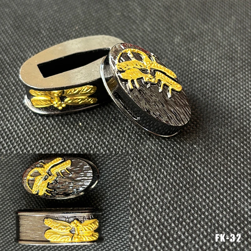 Hochwertige Legierung Katana-Griffkappe Fuchi Kashira Griffkragen für Japanische Schwerter Samurai-Katanas Wakizashi-Schwerter Zubehör – Detail 14