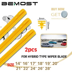 2pcs Car Windscreen Wiper Blade Insert yellow silica gel Strip (Refill) 8mm 14