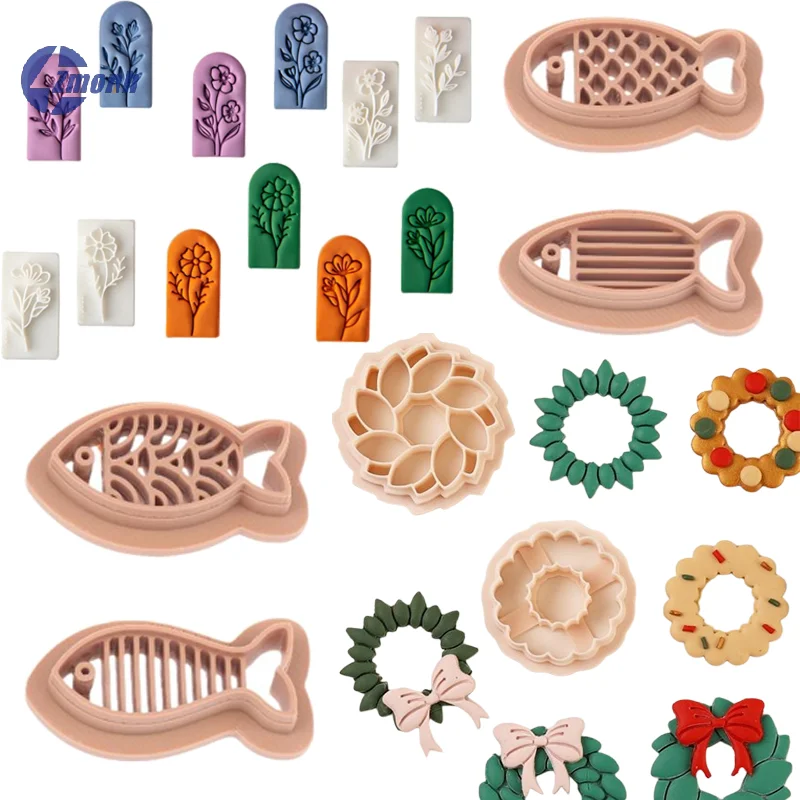New！1/4Pcs Cute Fish Polymer Clay Cutter Soft Ceramic Pottery DIY Clay Earrings Jewelry Cutting Mold Art Hobby Supplies