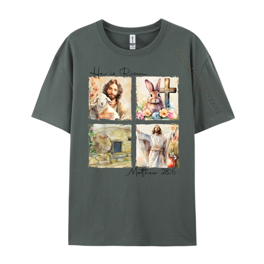 تي شيرت جرافيك من He Is Risen تي شيرت 100% قطن Camisas De Hombre سنة جديدة سعيدة تي شيرت قطني جرافيك تي شيرت رجالي أصلي تي شيرت