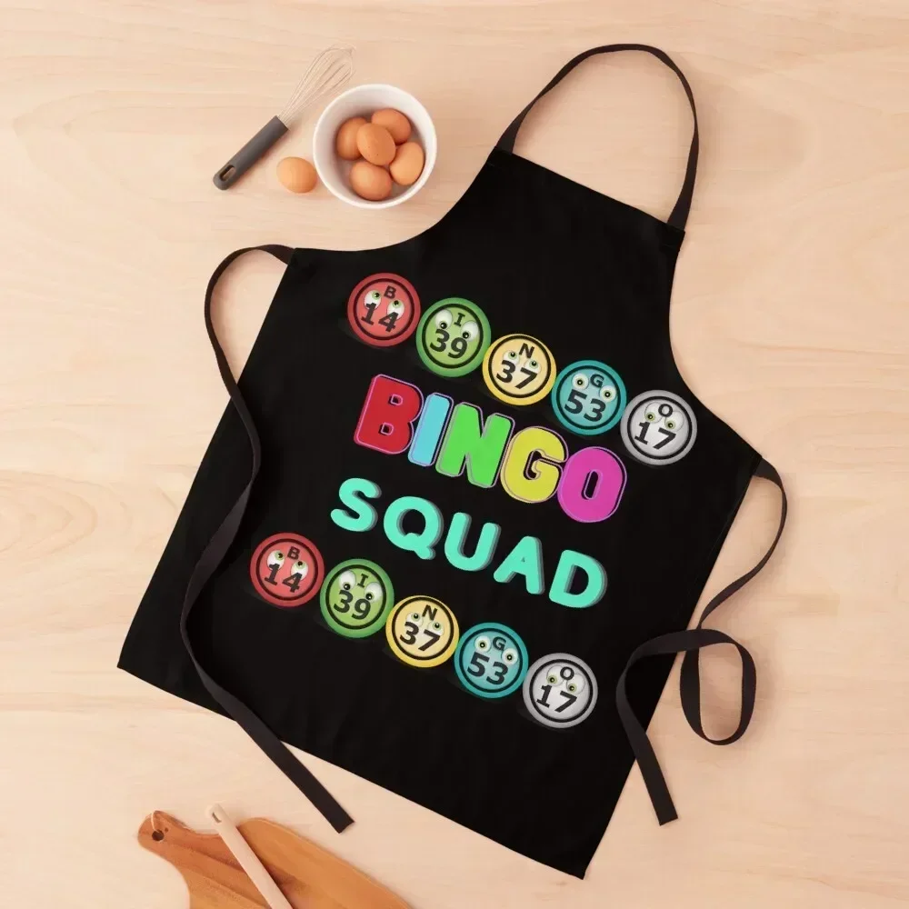 

Bingo Squad For Bingo Players Apron cookings for women waterproof for women Kitchen Women Kitchens Men Apron