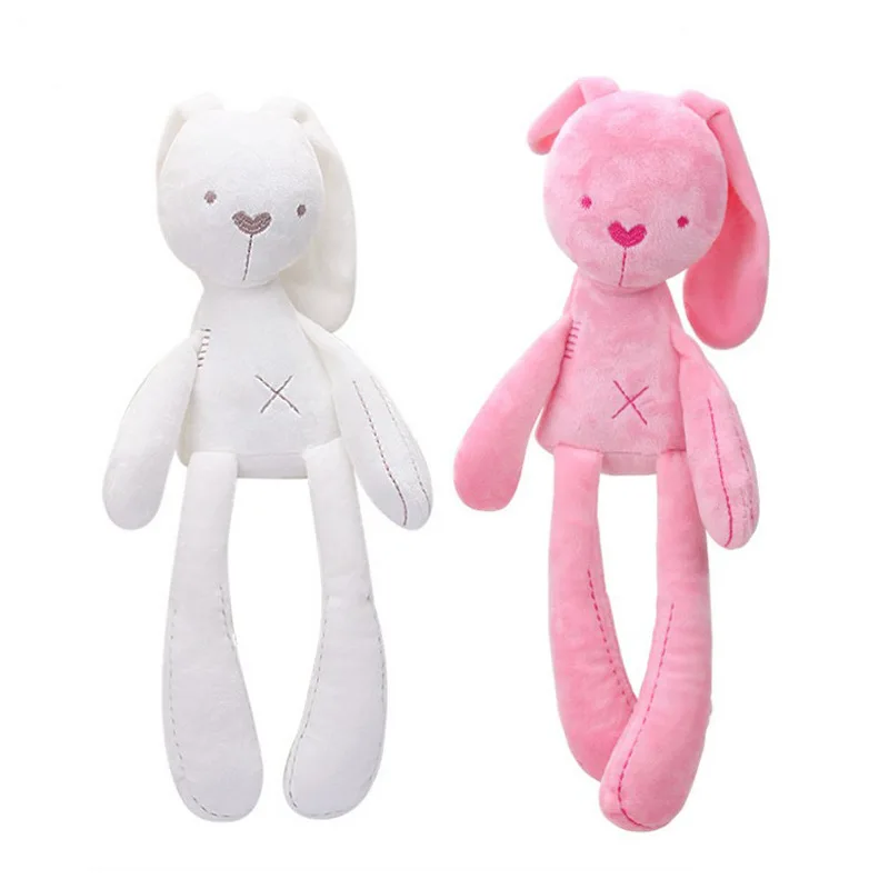 Muñeco de conejo bonito de 39cm para bebé, juguetes de peluche suaves para niños, conejito gris y rosa, juguetes infantiles de peluche para dormir