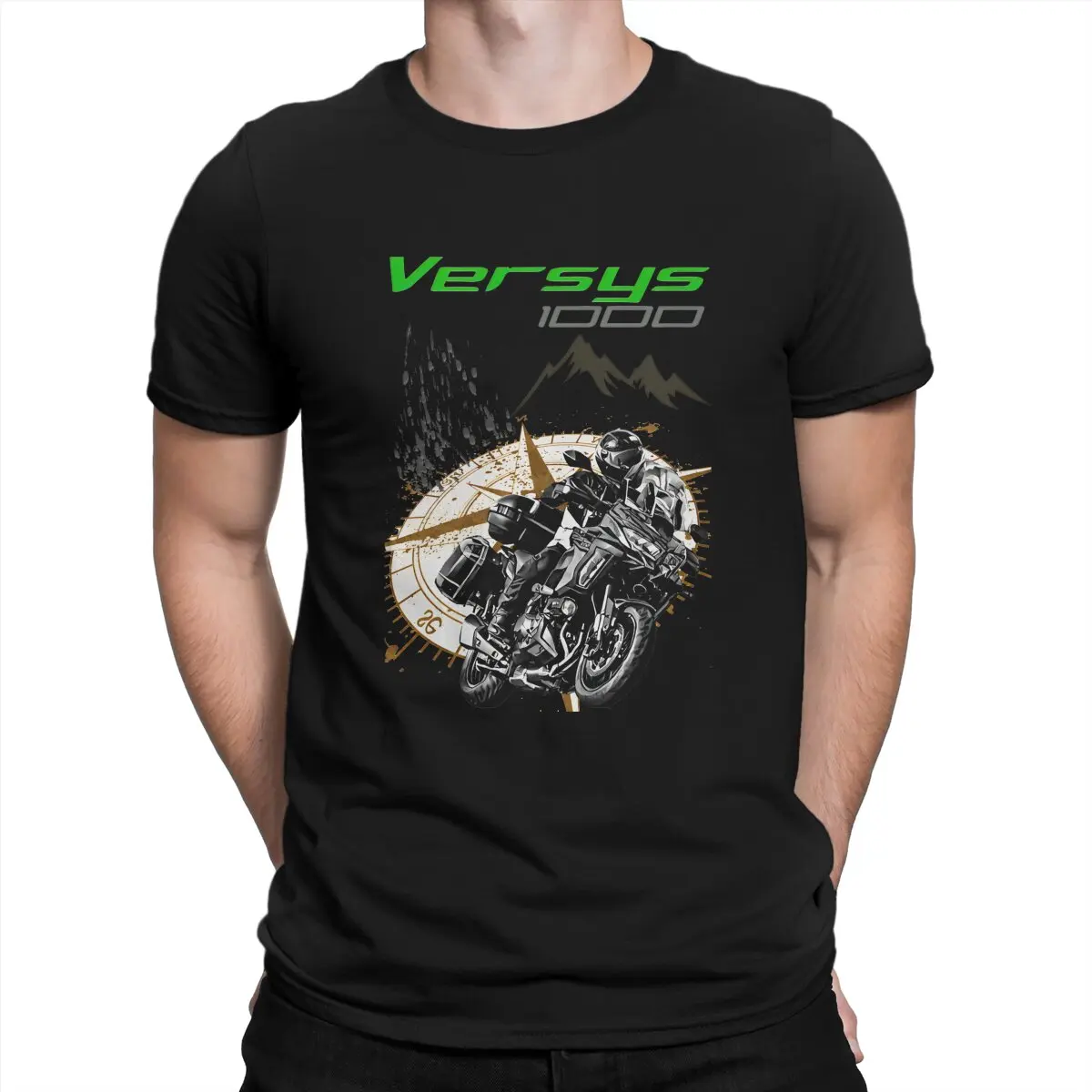 Versys 1000 2021 Men's T Shirts K-Kawasakis Novelty Tees Short Sleeve O Neck T-Shirt Cotton Printed Clothes