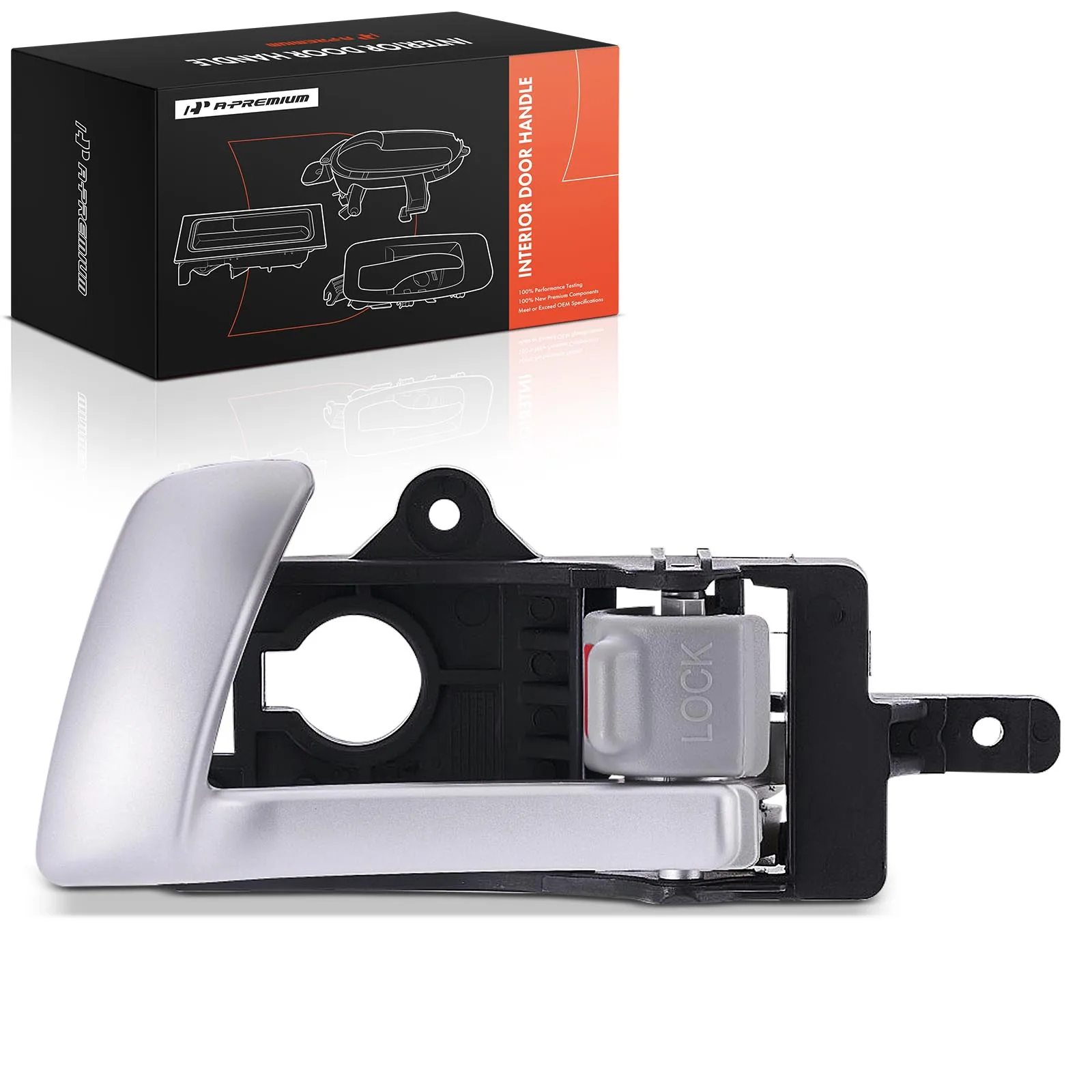 A-Premium Front Driver Side Silver & Gray Interior Door Handle for Hyundai Santa Fe 2007-2012