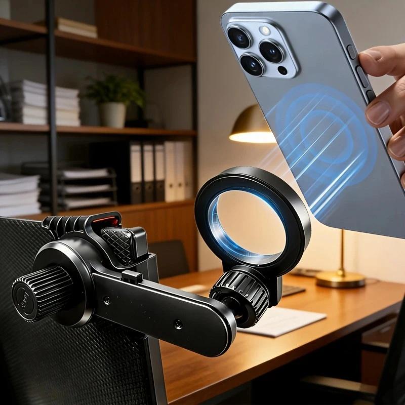 For laptop/desktop computer screen clip phone holder, live streaming, watching TV, movies, office, storage phone holder