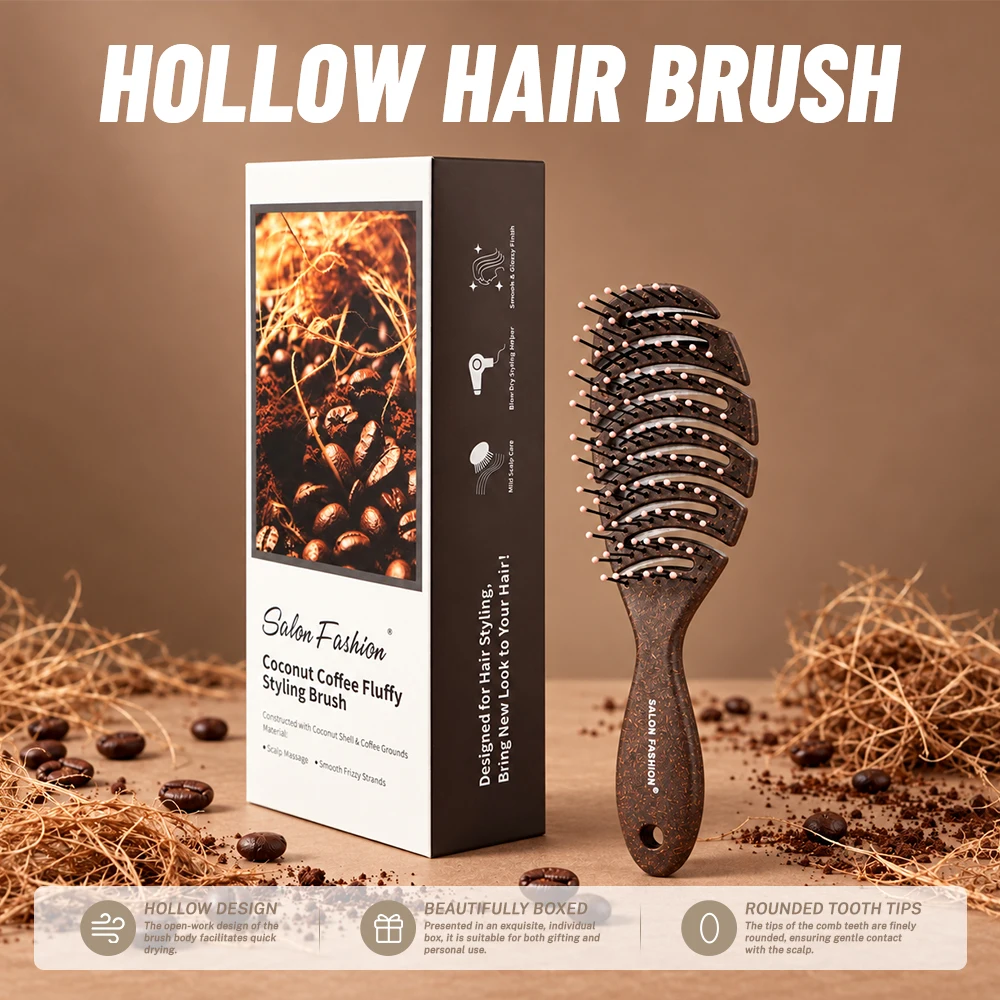 Hollow Hairbrush Gift Box Set Detangling Comb Anti-Static Scalp Massage Dry And Wet Use Easy To Clean Hair Styling Tools