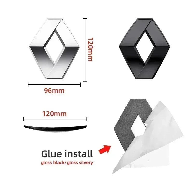 3D Logo Badge Car Front Grille Emblem Rear Trunk Sticker For Renault ZOE Austral Kardian Rafale Kangoo Arkana Clio Koleos Megane