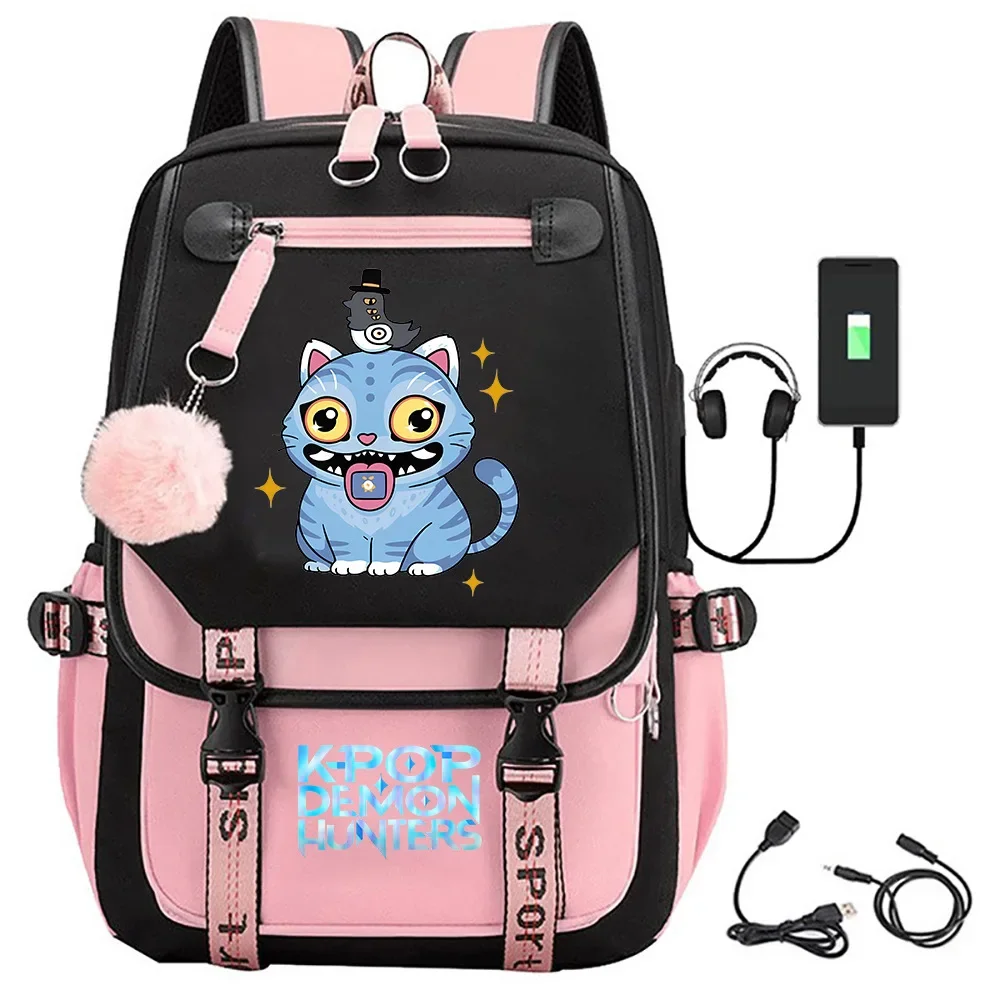 

Kpop Demon Huntes Backpack Teenagers Backpack Bags Kpop Demon Hunters Derpy Tiger Schoolbag Gift Girls School Travel Backpack ﻿