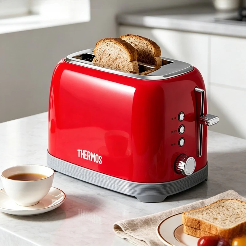 Retro 2 Slice Toaster Stainless Steel Interior Defrost Browning Control Bread Toaster for Home Kitchen Breakfast Daily Use 토스터