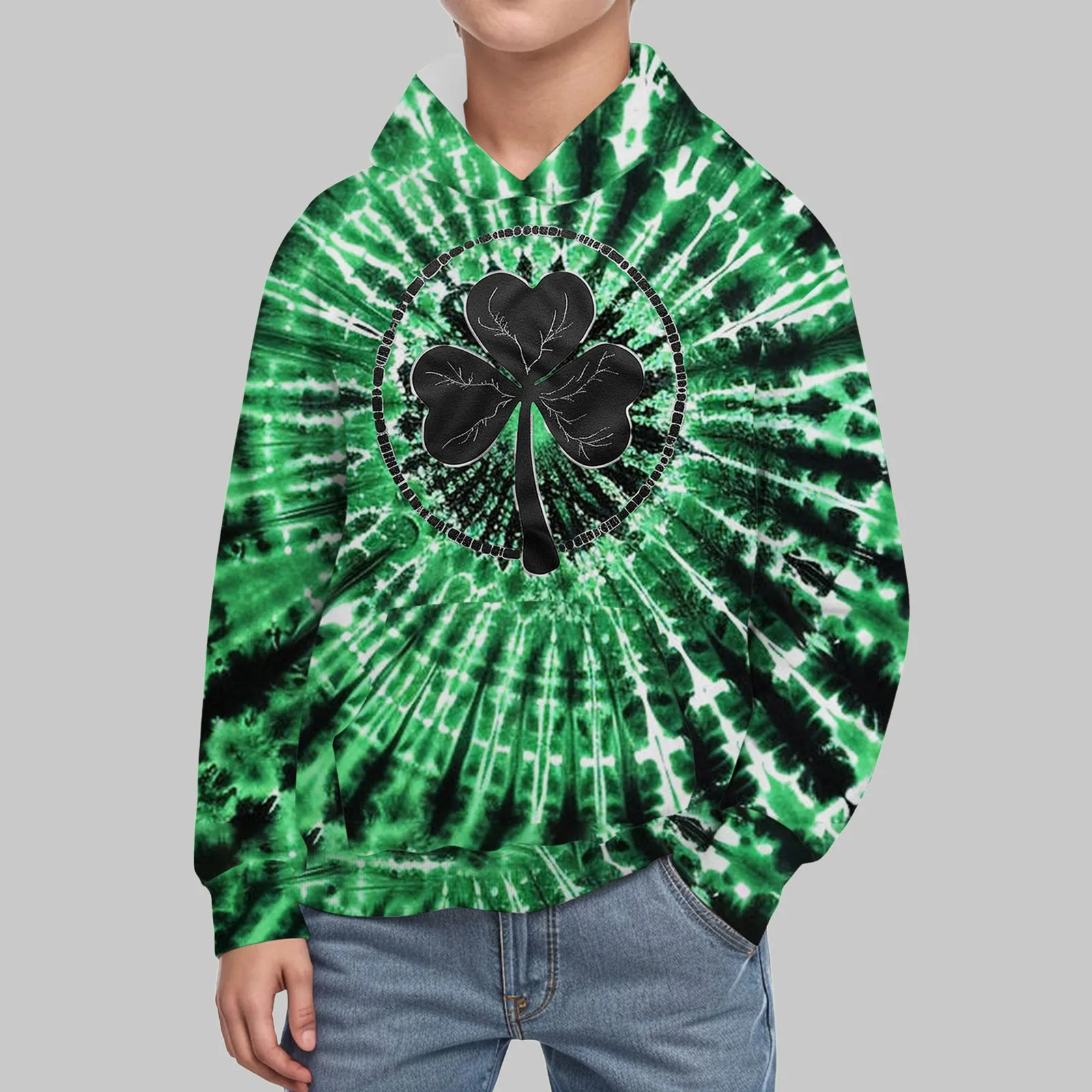 Spotted Jacket Kids St Patrick Day Sweatshirts For Boys And Girls Hooded Pocket Pullover Hoodies 5t Boys Zip up Hoodie