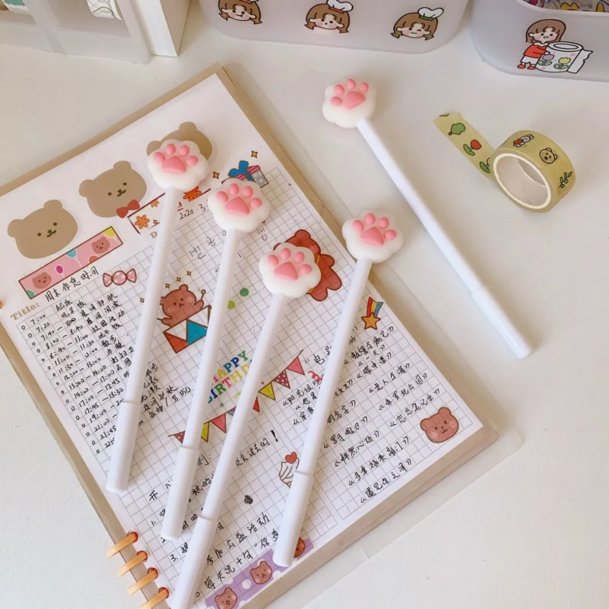 Ручка с кошачьими крапанами и надписью