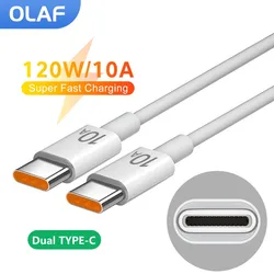 10A Dual Type C Data Cable PD120W Fast Charging USB Type C Cable for iphone 15 Samsung Xiaomi Huawei OPPO USB C Wire Cord