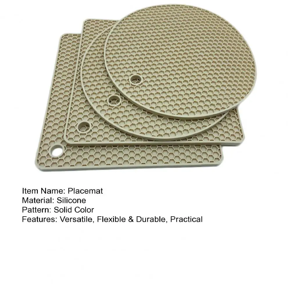 Silicone Placemat 4pcs Silicone Trivet Mats Heat Resistant Hot Pads Non-slip Pot Holders Flexible Placemats Multi-purpose