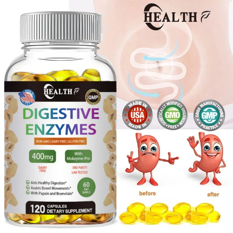 Digestive Enzyme Supplement Adult Digestive Enzyme Capsules Beneficial Bacteria Immune System Support and Healthy Digestion