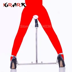 Stainless Steel Adjustable Spreader Bar Open Leg Devices Ankle Cuffs Dildo Anal Plug Restraints BDSM Bondage Sex Toys for Adults