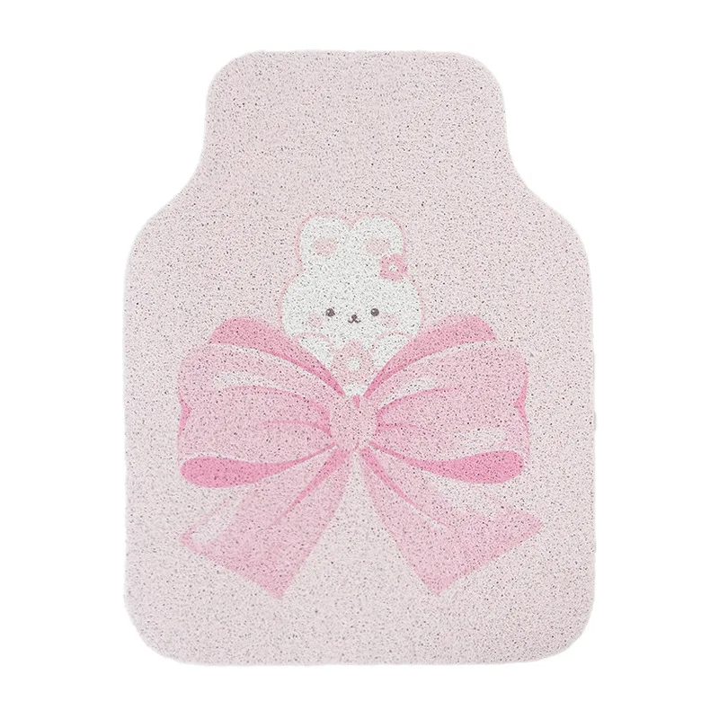 Cartoon Bow Car Floor Mats Silk Ring Printed Car Interior Anti-dirty Anti-slip Floor Mats Cute Decorative Car Floor Mats Supplie