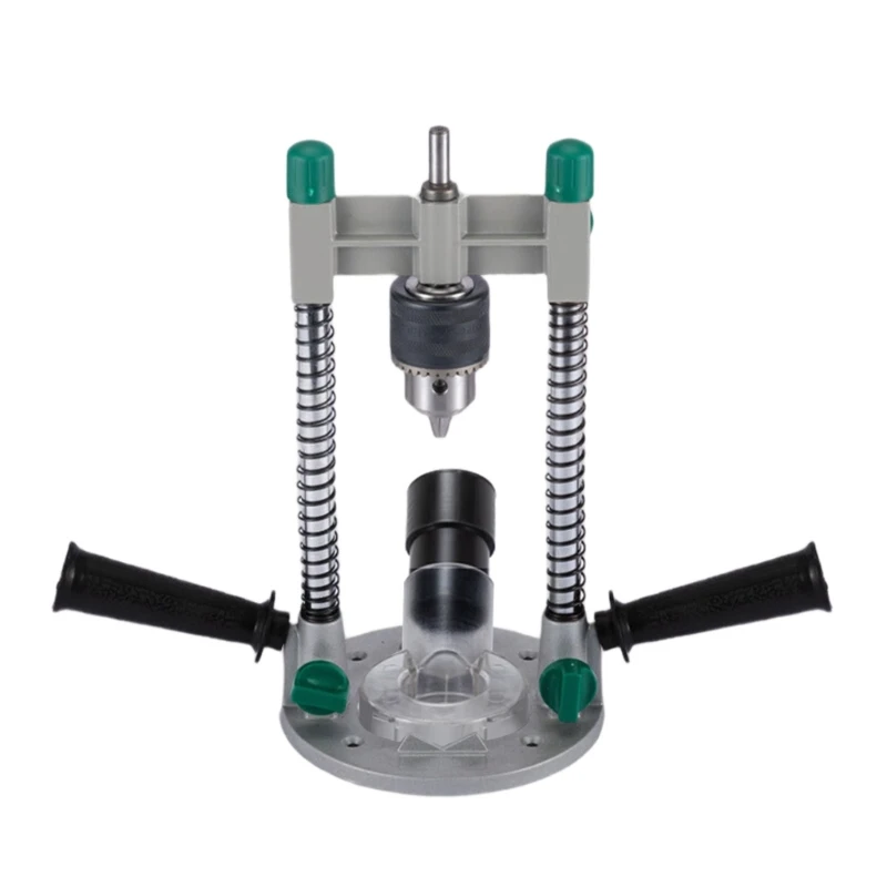 Silver Drill Stand Drill Guide Support With Thickened Base Provide Stability And Ease Of Use For Various Drilling Needs