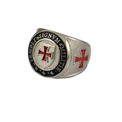 Signvm Militie Templi Knights Templar's Ring Cross Zinc Alloy Rings Fashion Catholic Religious Jewelry